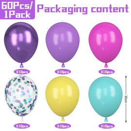 Pack of 60 Balloons, 12 Inch Gold Confetti Latex Balloons, Metallic Balloons, Helium Balloons for Children Birthday Baby Shower Wedding Graduation Celebration Decorations A6