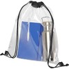 sin4sey Rucksack Sportbeutel transparent mit Kordel Tasche Gymsac (Schwarz)