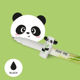 LEGAMI - Erasable Gel Pen, 0.7 mm Tip Diameter, Erasable Pen, Black Ink, Panda Theme, Does Not Damage Sheets, Thermosensitive Ink
