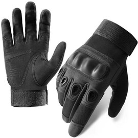 Motorcycle Gloves Men's Strong Gloves Motorcycle Tactical Gloves with Protector Width Adjustable Wrist Protection Breathable Full Finger for Motocross Bicycle Scooter Black