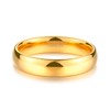 4mm Tungsten Wedding Band Ring for Women 24K Gold Plated
