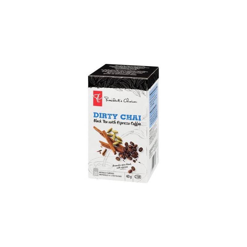 PC Dirty Chai Black Tea + Espresso Coffee, 20ct, 40g,
