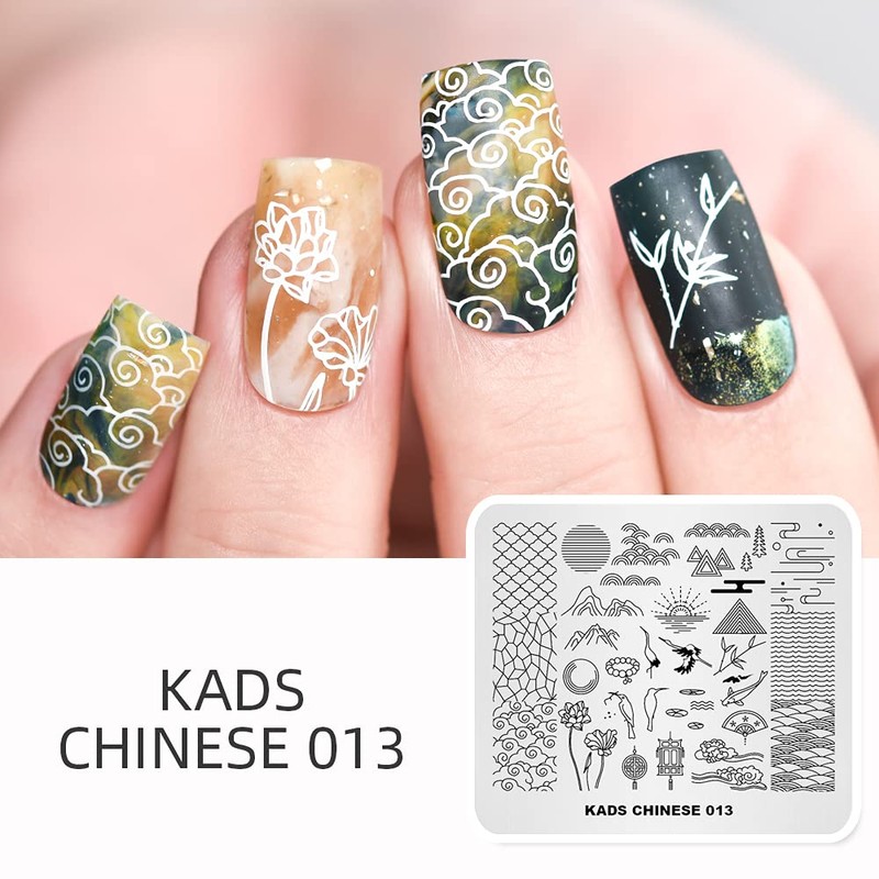 Alexnailart Nail Art Stamping Plate Chinese Style Summer Template Image