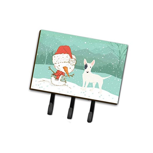 Caroline's Treasures CK2059TH68 White Spot Bull Terrier Snowman Christmas Leash