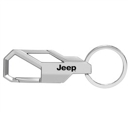 iPick Image Compatible with Jeep Silver Carabiner-Style Snap Hook Metal Key Chain