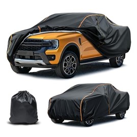 Funda de coche compatible con Ford Ranger, protección impermeable para todo tipo de clima, funda de algodón PEVA Spunlace para camión con puerta de cierre