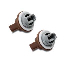 Yumfugu 2 PCS Front Turn Signal Light Bulb Plug Sockets, 3156 3157 Parking Signals Light Sockets, Compatible With Ford F150 F250/F350 Super Duty Focus Fusion Ranger Freestyle (Brown)