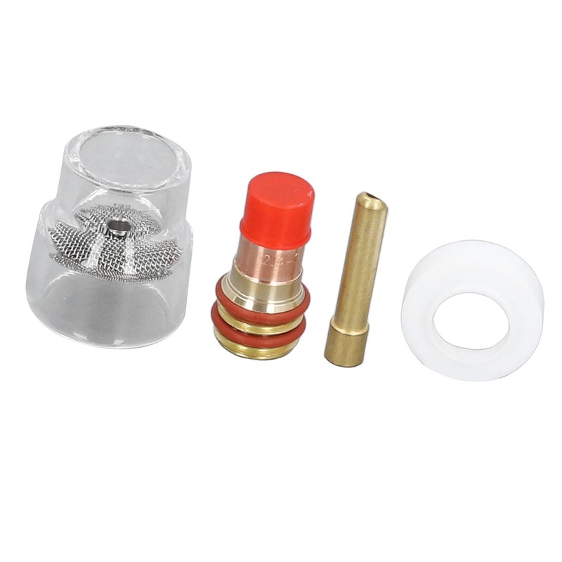 6 Pcs TIG Torch Glass Cup Collet Kit 2.4MM Glass