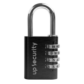 UP Security 4-Digit Combination Lock, Combo Lock for Ease & Convenience, Waterproof & Resettable Padlock for Gym Lockers/Luggage/Gates/Cases/Cables/Toolboxes/Shed (Black)