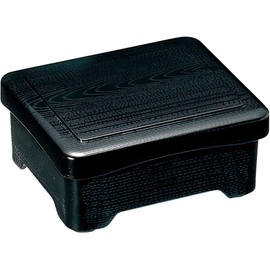 Fukui Craft 3-635-1 Heavy Box, Made in Japan, Heat Resistant, Wood Grain Bowl, Vermilion Black