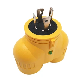Parkworld 60868 Adapter Generator 4 Prong 20A Plug L14-20P to (2) 5-20R (T-Blade 5-15R) Receptacle