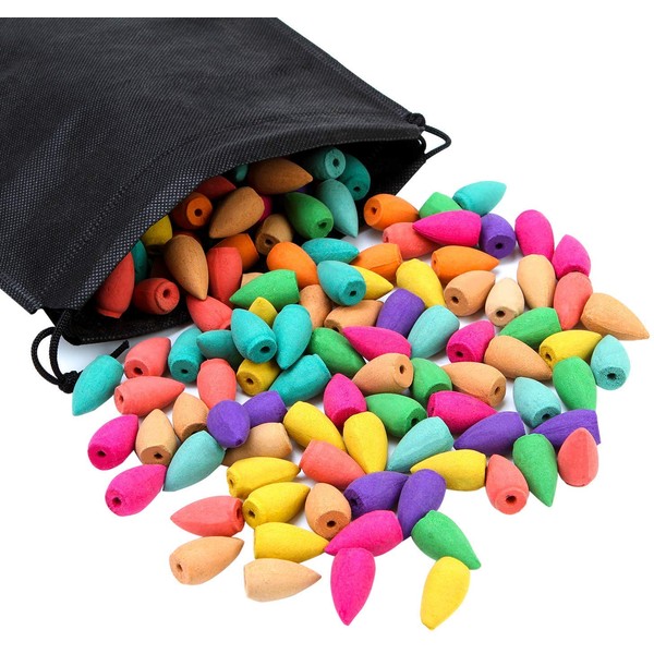 180 Pieces Backflow Incense Cones 10 Mixed Natural Scents Rose