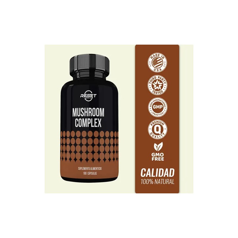 Reset Nutrition Complejo De Hongos Energía Memoria 180 Cáps Sabor