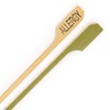BambooMN 4.7" Food Allergy Marking Natural Bamboo Paddle Picks Sticks