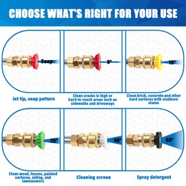 Pressure Washer Extension Wand, 10 Pack Power Washer Extension Wand with 6 Nozzle Tips, 30°,90°,120° Curved Rod, 1/4" Quick Connect, Replacement Power washer Lance, 4000 PSI