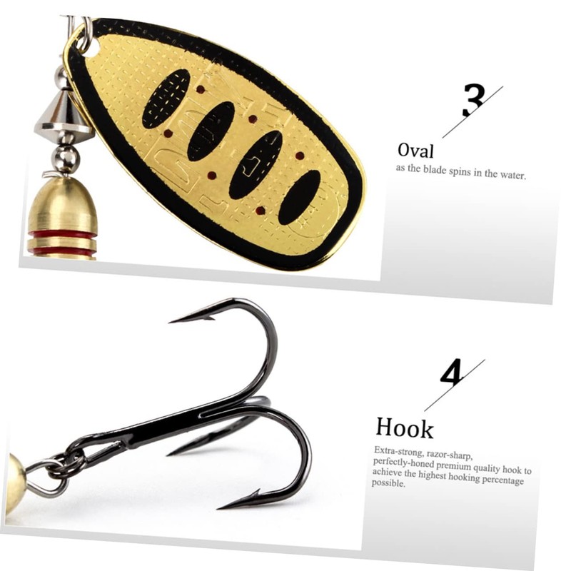 KOMBIUDA Fishing Lure Hooks Aluminium Alloy Replacement Bait for Freshwater