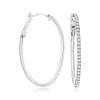 Ross-Simons 0.50 ct. t.w. Diamond Oval Hoop Earrings in Sterling