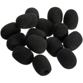 15 PCS Mini Size Headset Microphone Windscreen Foam Cover Soft Comfortable and High-density Mic Covers Pop Filter Replacement Windshield for Headset Microphones Noise Reduction, Black