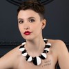ZAVANA Big Black and White Statement Necklace for Women, Handmade