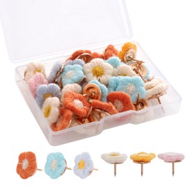 hoyuwak 30pcs Push Pins Cute Decorative Flower Thumb Tacks Bulletin Board Color Pushpins for Cork Board Wall Desk Decorations Photo Display, Office or Home