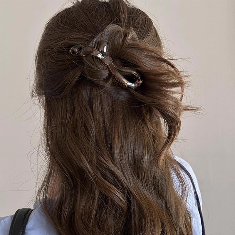 4pcs Stylish Bow Banana Clips Non-Slip Medium Ponytail Holder Hair