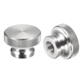 sourcing map Knurled Thumb Nuts, 4pcs M10 x D30mm x H20mm 304 Stainless Steel Knurled Nut with Collar High Head Blind Hole Knurled Thumb Nuts for 3D Printer Parts