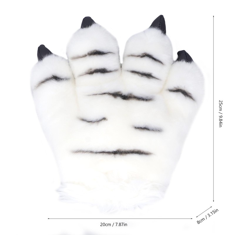 Simulation Animal Claw Gloves Cute Tiger Claw Plush Gloves Werewolf
