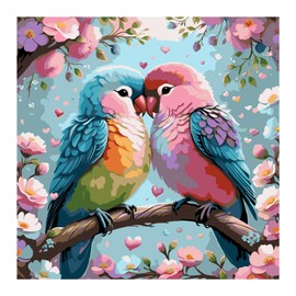 JATOK Paint by Numbers Adults, Paint by Numbers, DIY Bird with Brushes and Acrylic Paints, Hand-Painted Oil Painting Canvas for Home Decor, Without Frame (40 x 50 cm / 16 x 20 inches)