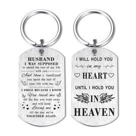 TANWIH Memory Gifts Memorial Keychain Jewelry for Loss of Husband, Loss of Husband Sympathy Gift for Women Wife, Bereavement Remembrance Present