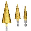 Chargenyang 3 Pcs Straight Grooved Step Drill Bit Set, High