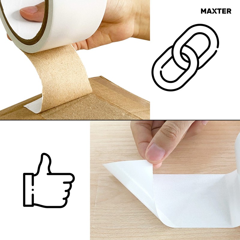 Maxter Double-Sided Tape Extra Strong Transparent Thin Double Sided Tape