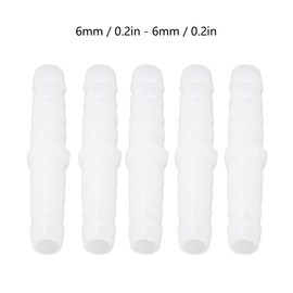Pack of 10 Plastic Hose Nipple Fitting Adapter Straight Hose Connection Equal Barbed Splicer Mender Joint Union Adapter for Hose Connection (6-6 mm Straight Through)
