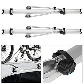 ECCPP Universal Wheel-On Mount Upright Bike Carrier Bike Roof Carrier Mounted on Car SUV Trunk Crossbar Universal Bike Rack for 2 Bike with Locking System-2 PCS