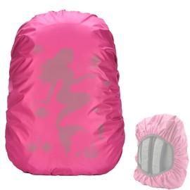 Zequech 35L Backpack Night Reflective Rain Cover, Polyester Taffeta 190t with Silver Coating Inside, Waterproof Cloth Surface, Rose Red Mermaid, Safe Outdoor Suitcase Travel for Children