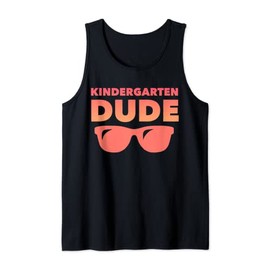 Kindergarten Dude Sunglasses Back to School Kindergartner Tank Top