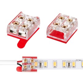 Threetwofour 15 Pack Single Color LED Strip Light Connector Solderless LED Strip Connector 8MM 2Pin LED Connector Strip to Strip Wire Lead Connector Suit for 8mm/0.31 Width Strip Light DC5-24V