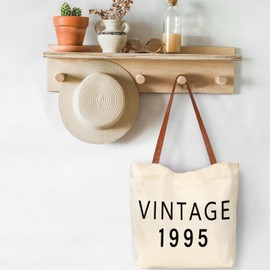 OWSUMER 30th Birthday Gifts for Women,30 Year Old Birthday Gift for Women,1995 Decorations For Her Wife Mom Aunt Friends-Vintage 1995 Canva Bag