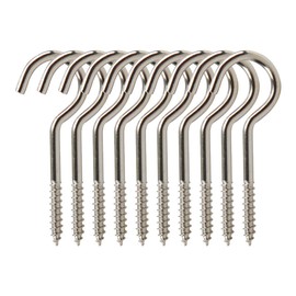 uxcell 10pcs Cup Ceiling Hooks 1-3/4 Inch Nickel Plating Metal Screw in Hanger Hooks for Home Office Hanging Plants Outdoor Lights