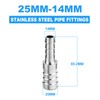 ERGAOBOY 5 Pcs 304 Stainless Steel 25MM to 14MM Reducing