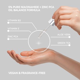 MISSEDSEN Niacinamide Serum with Zinc and Hyaluronic Acid, 30ml, for Sensitive and Blemish-Prone Skin