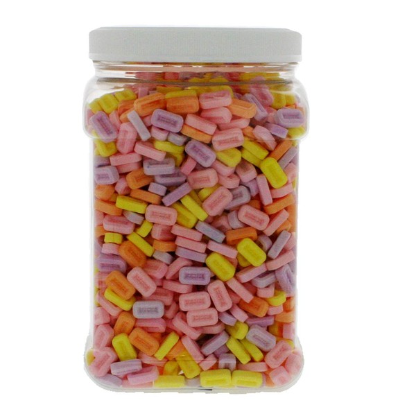 Pez 3 Pound Bulk Unwrapped Pez Candy - Assorted Bulk Pez Unrolled in 64 FL OZ Gift Ready Reusable Square Jar