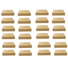 True 5x5 (127mm x 127mm) Plastic Pyramid Vinyl Fence Post Cap Black or White Multiple Quantities for True Actual 5" x 5" Vinyl Posts (24, Tan)