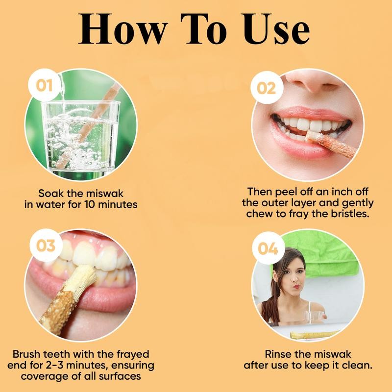 (10 Pack) Thin Sewak Al-Falah Miswak Natural Toothbrush Thin Sticks