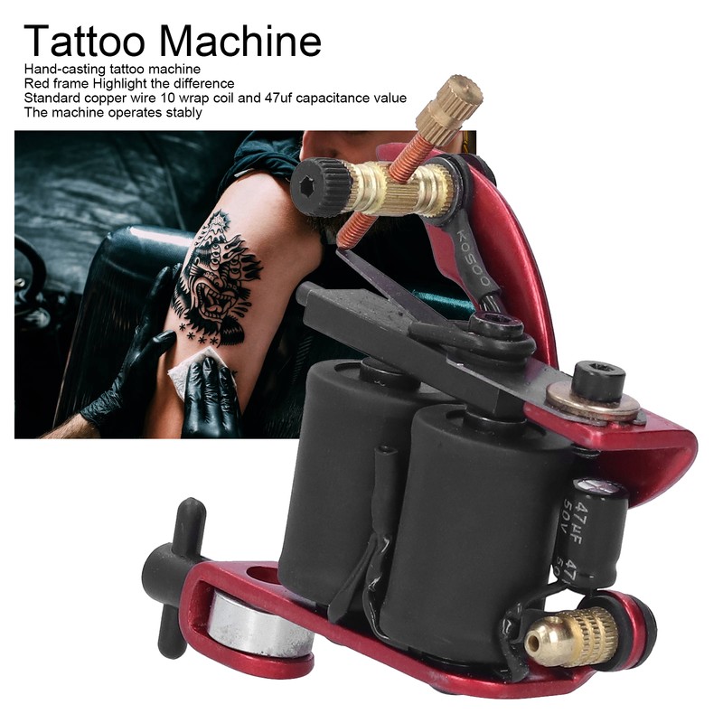 Red Portable Alloy Coil Tattoo Machine Casting Beginner Tattooist Tattoo