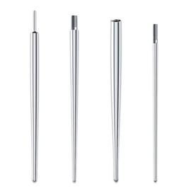 LEOGON Stainless Steel Piercing Taper Kit for Ear, Nose, Navel, Lip, and Eyebrow (12G-18G(2.0mm-0.4mm) Mix, SET 2)