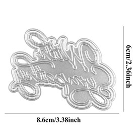 Briartw with Sympathy Cutting Dies,Words Phrases Shadow Sentiment Die-Cutter for Card Making,DIY Alphabet Letters Scrapbooking Paper Crafts Embossing Stencil Photo Album Crafts Tool Decoraion Cards