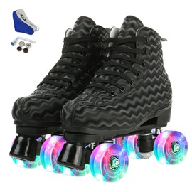 MilkyWay Unisex Roller Skates Double Row Four Wheels High-top Roller Skates Lightning Pattern for Beginners Womens Mens Boys and Girls