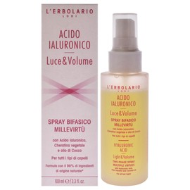L'Erbolario Hyaluronic Acid Two Phase Spray - Light And Volume - True Ally For Magnificent Hair - Fuller, Softer And Shinier With Every Use - Filling And Moisturizing Action - 3.3 Oz Hair Mist