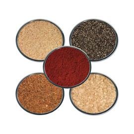 Spice Specialist's Smoked Spice Gift Set - Contain five 4oz Jars (holds 2oz) (1 each of: Smoked Sea Salt, Smoked Pepper, Smoked Spanish Paprika, Smoked Garlic and Smoked BBQ Spice)