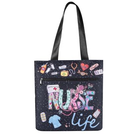 Degpum Nurse Tote Bag Large Waterproof Reusable Tote Bag,Nurse Bag for Work, Fashion Nylon Satchel,Nurse Gifts for Women Men Nurse Appreciation Gifts